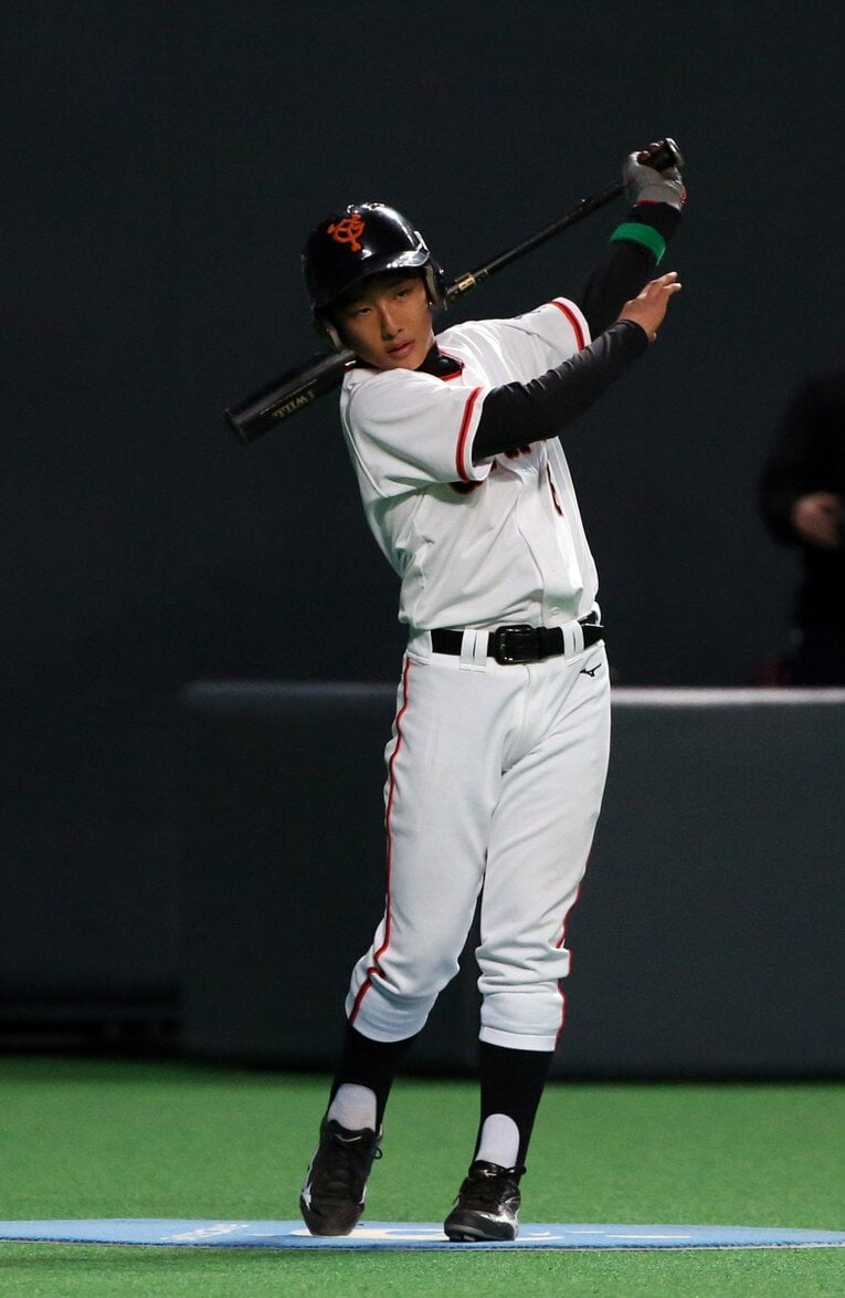4年前、2017年の「NPB12球団ジュニアトーナメント」。巨人ジュニア・清原勝児選手（清原和博氏の次男）　©Sankei Shimbun