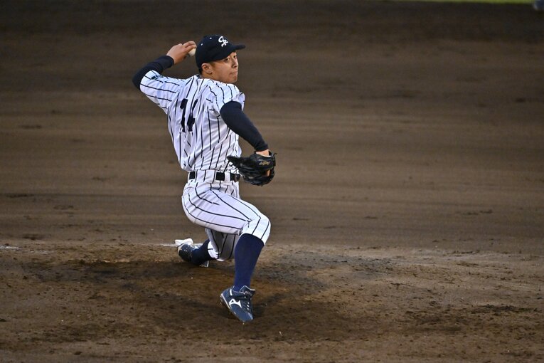 侍ジャパン大学生代表の選考合宿でも好投した渡邉　©Hideki Sugiyama