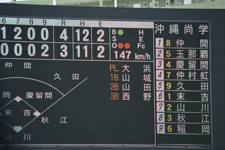 スコアボードに示された「147」の数字　©Takarin Matsunaga