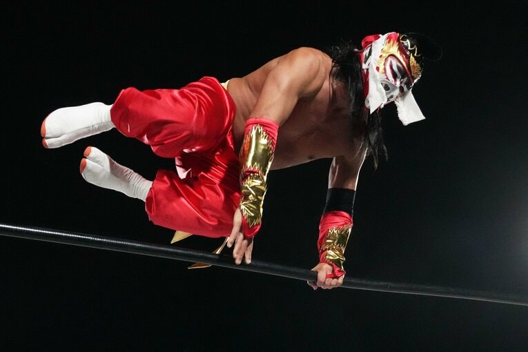 ハヤブサがリングを降りるシーン　©Essei Hara