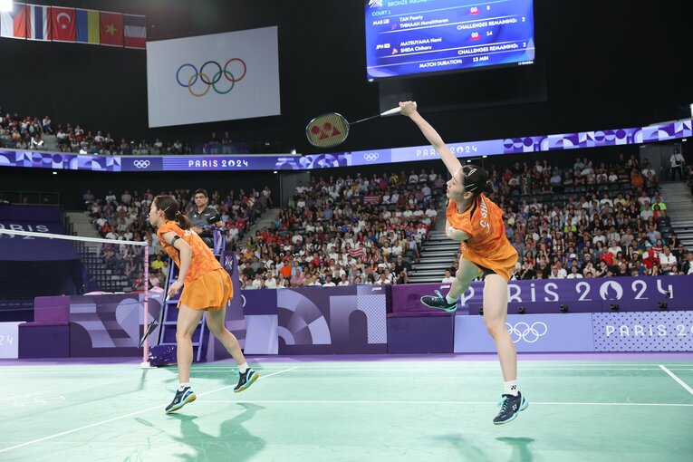 マレーシアのペアとの3位決定戦　©Ryosuke Menju/JMPA