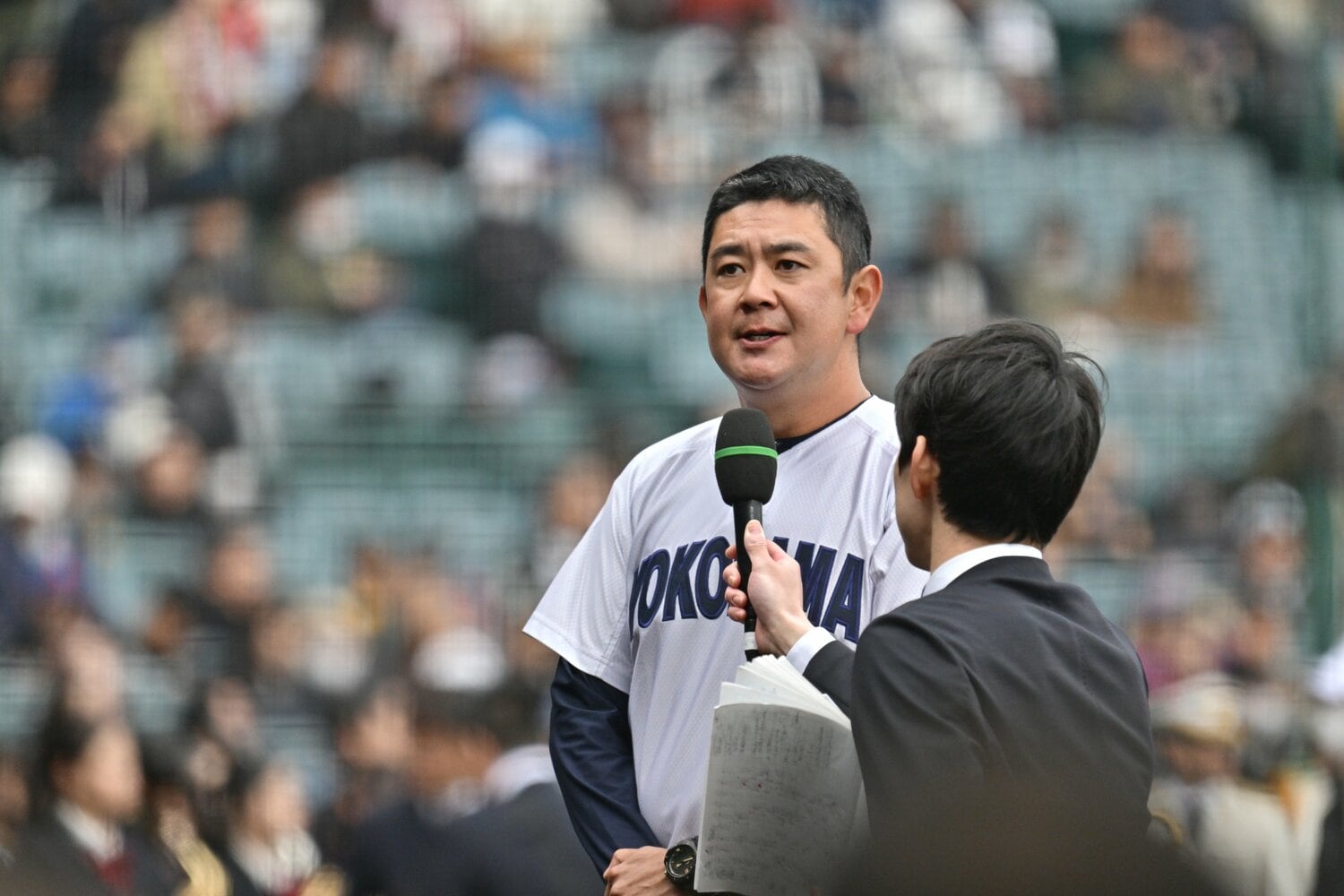 センバツで頂点に立った横浜だが、織田へは苦言も目についた村田監督　©Hideki Sugiyama