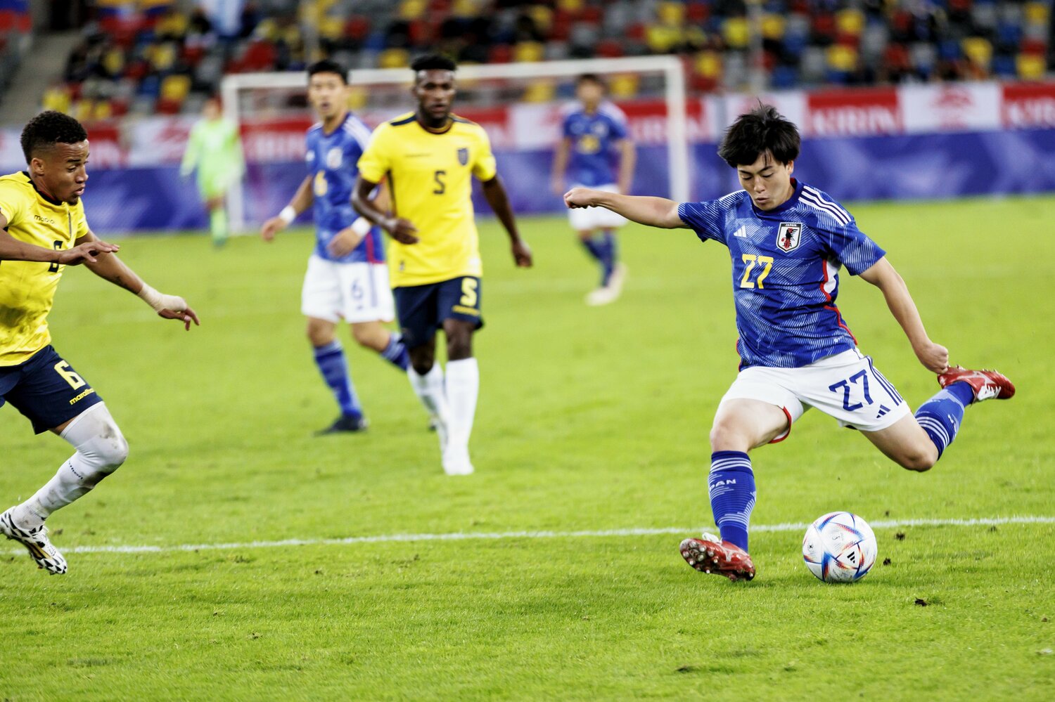 相馬勇紀は7月のE-1選手権でMVPを獲得。エクアドル戦（写真）でもアピールに成功した　©Kiichi Matsumoto