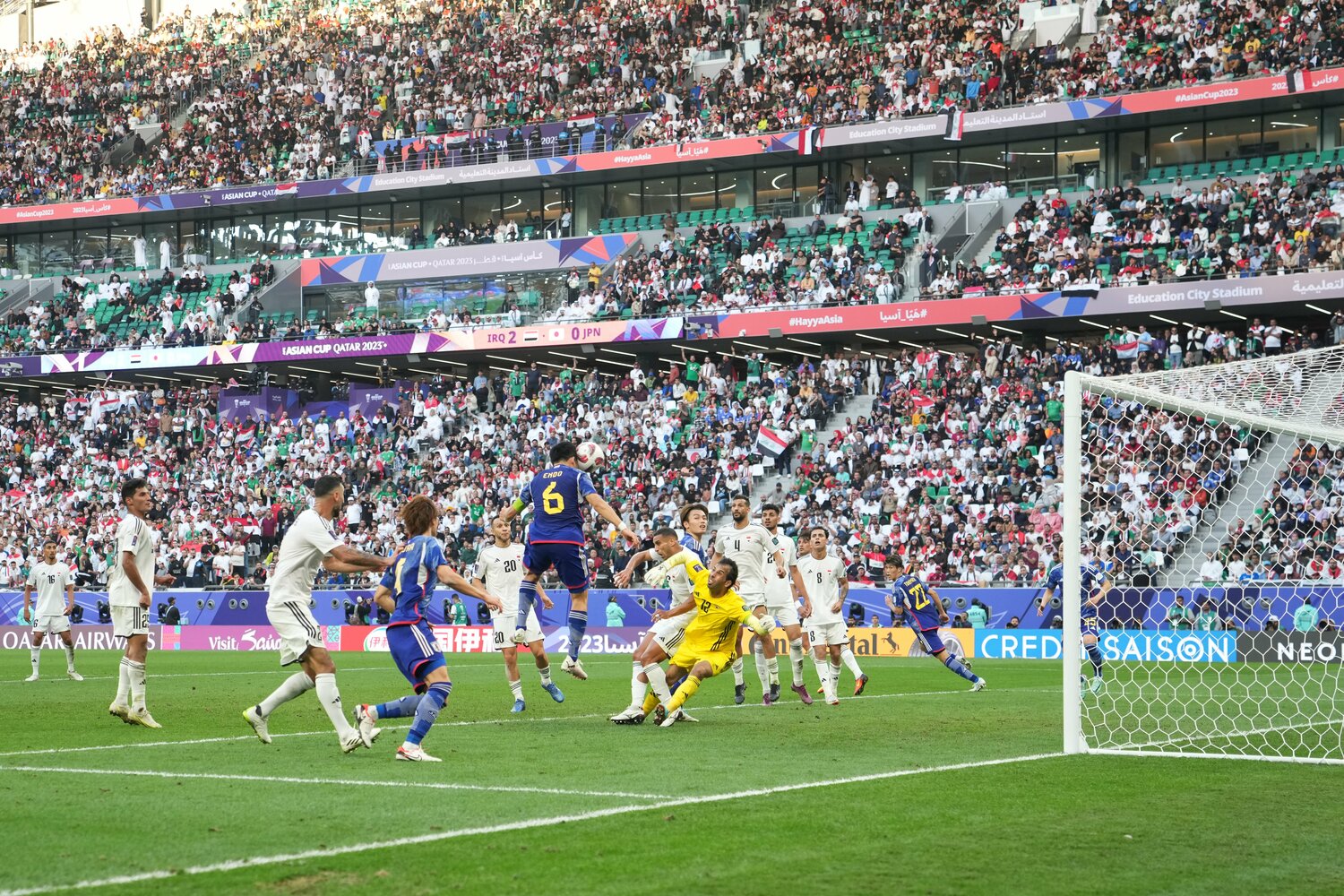 遠藤航のゴールで一矢を報いるも、日本はイラクに完敗を喫した ©Masashi Hara