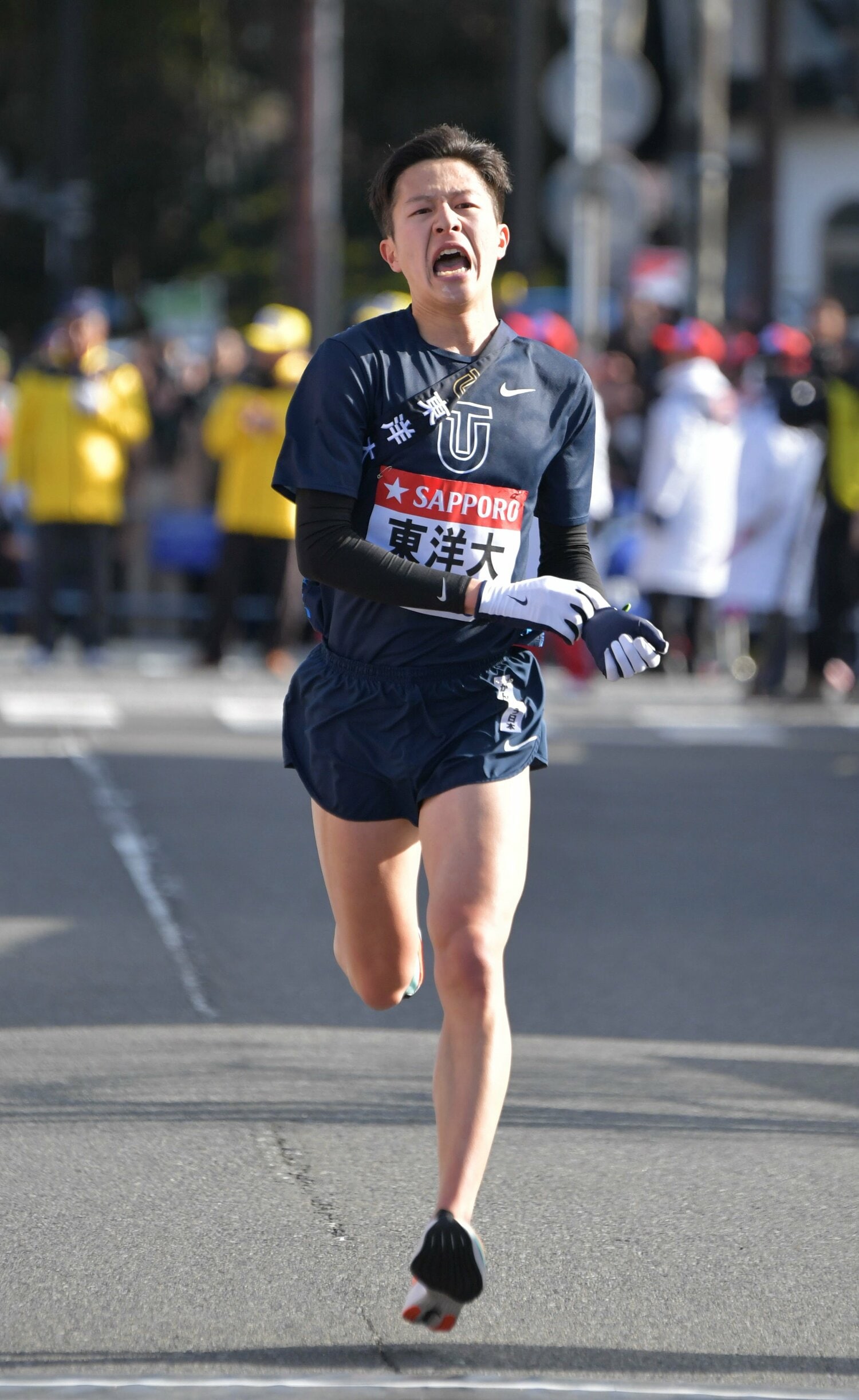 第96回大会、5区区間新記録をマークした東洋大の宮下隼人　©JIJI PRESS