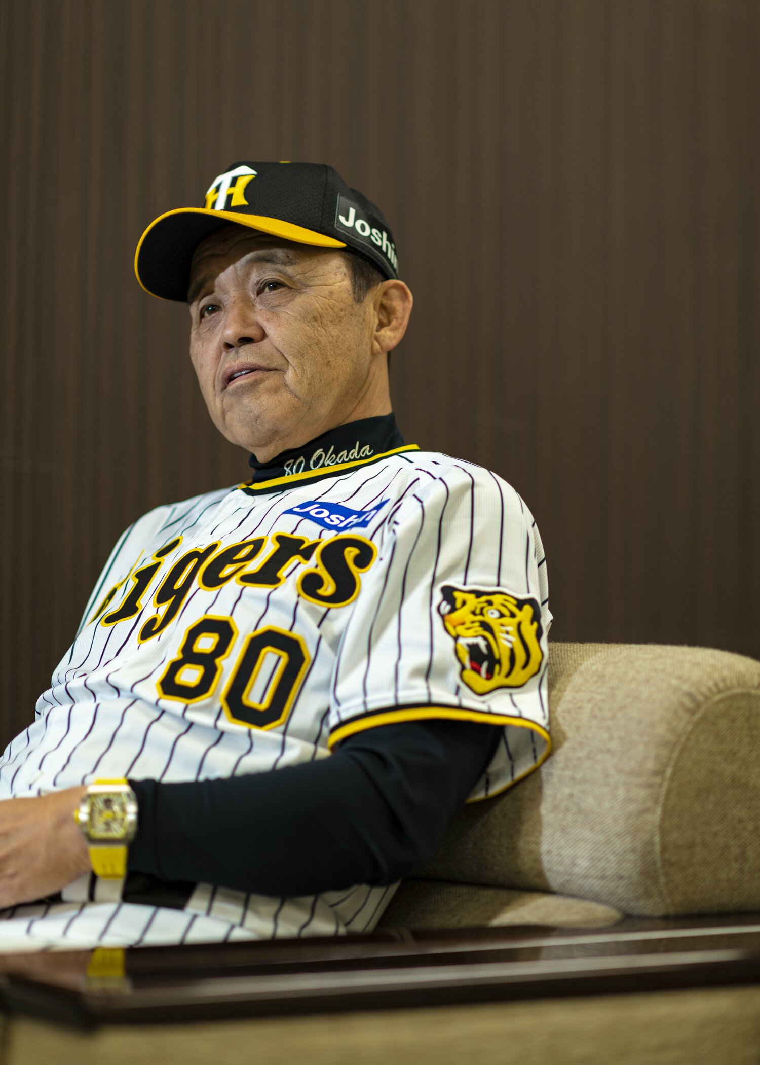 2023年、阪神監督時代の岡田彰布　©Takuya Sugiyama