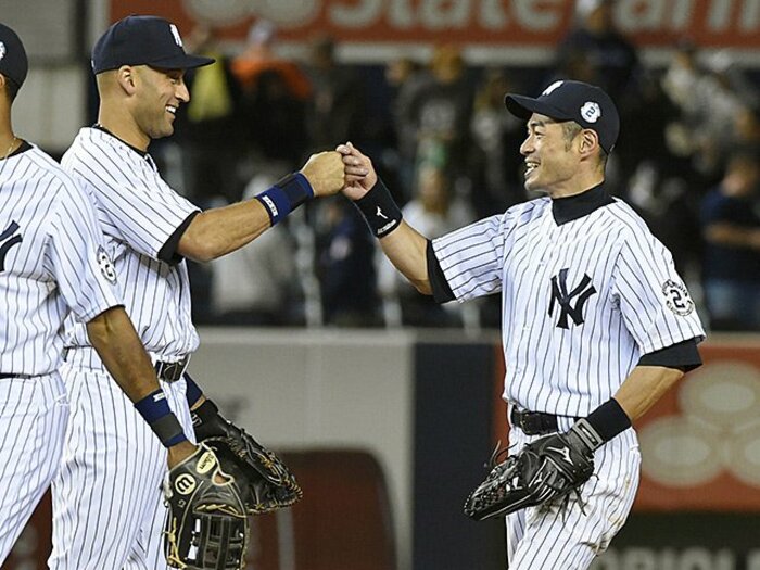 史上最高の遊撃手ジーターが殿堂へ。“後継者”イチローとの特別な関係。＜Number Web＞ photograph by Kyodo News