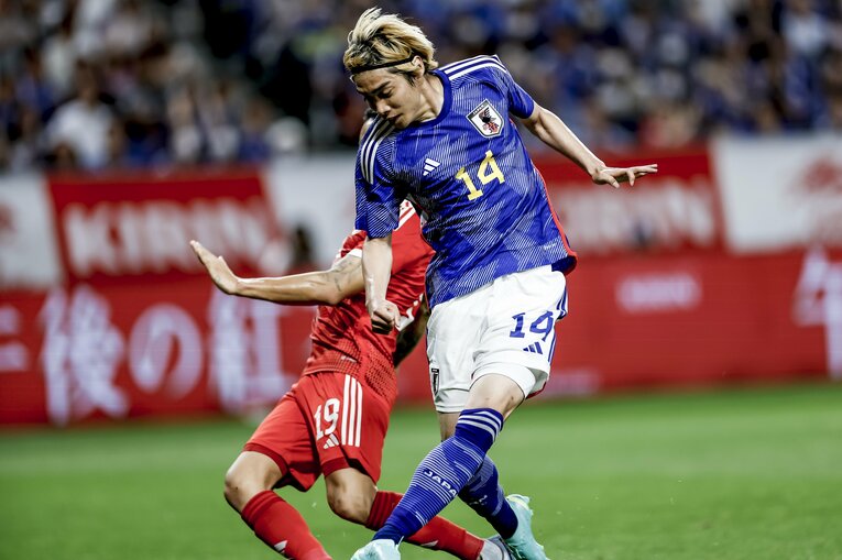 難なく相手DFとGKを振り切って日本の3点目を決めた　©Kiichi Matsumoto