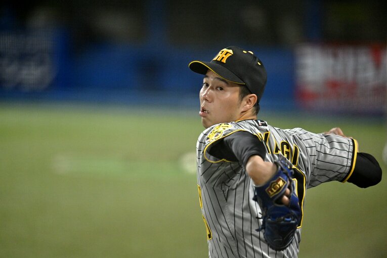 2022年CSファイナル第3戦（ヤクルト戦）の青柳　©Hideki Sugiyama