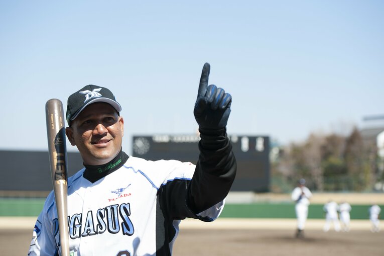 監督就任前、BCリーグ時代のラミレス　©Mami Yamada