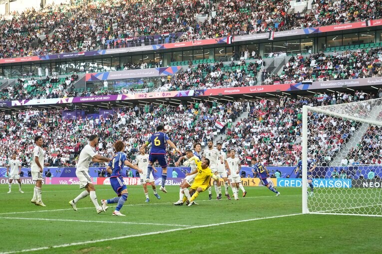 遠藤航のゴールで一矢を報いるも、日本はイラクに完敗を喫した　©Masashi Hara