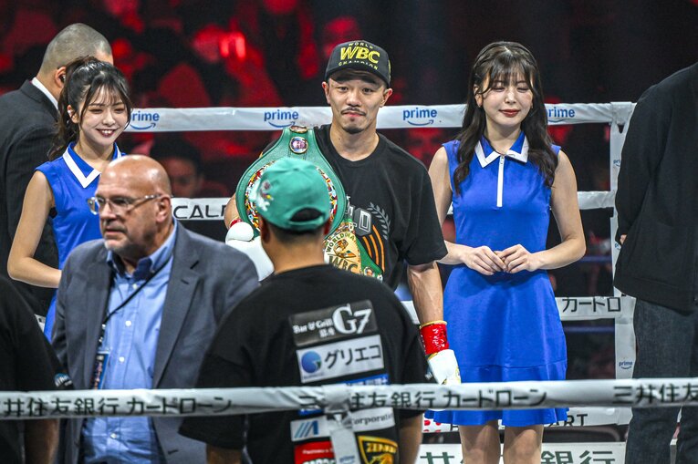 試合後の中谷潤人　©Takuya Sugiyama