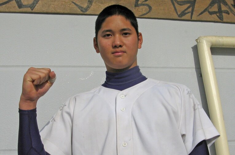 花巻東高校時代の大谷翔平（当時17歳）。じつは大谷が仙台育英高に進学していた可能性があった ／ photograph by JIJI PRESS