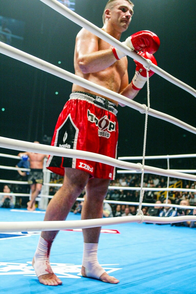 2003年3月のステファン・レコ戦は右すねの裂傷でドクターストップ　©Susumu Nagao