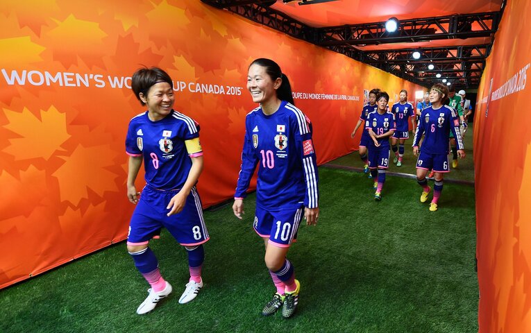 澤穂希からキャプテンを受け継いだ宮間あや（2015年W杯）　©︎Getty Images