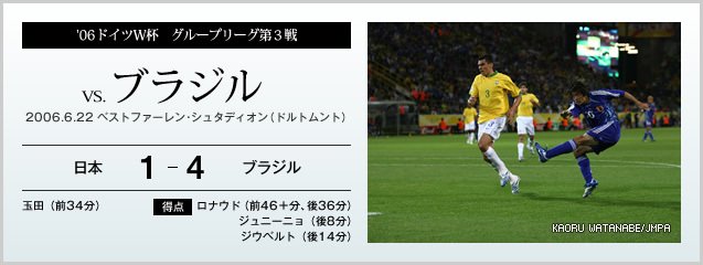 06ドイツW杯 グループリーグ第3戦 vs.ブラジル - サッカー日本代表