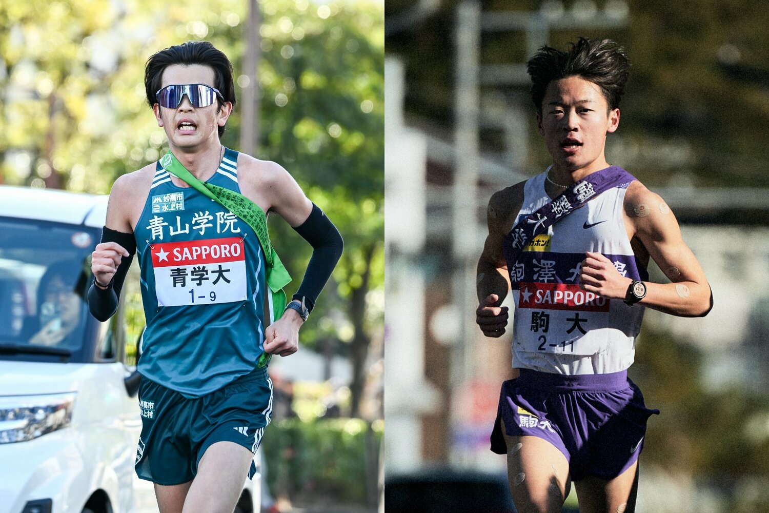 青学大の選手層の厚さを見せつけた佐藤（左）、駒大4年世代を支えた実力者・帰山（右）を二枚目に　©Nanae Suzuki/Yuki Suenaga