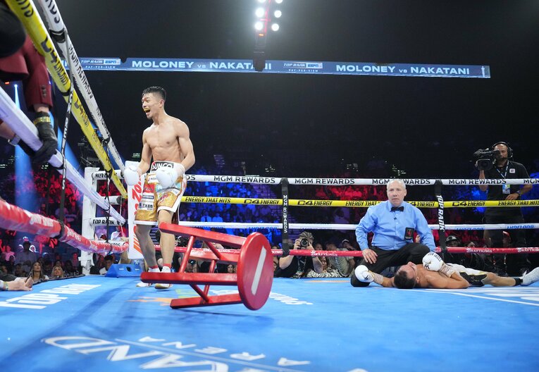 2023年5月のアンドリュー・モロニー戦での衝撃的なKOはリング誌の「年間最優秀KO賞」に選ばれた　©Naoki Fukuda