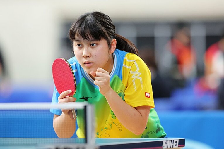 勉強と卓球の両立に励んでいる平野亜子　©Naoki Nishimura/AFLO SPORT