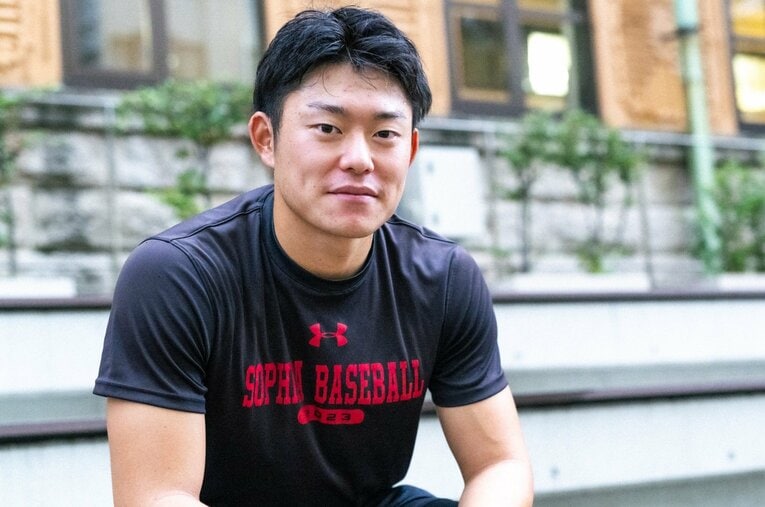 上智大学出身者として初めてNPBから指名を受けた正木悠馬。最速153キロを誇る剛腕だが、その経歴は異色のものだった　©Asami Enomoto