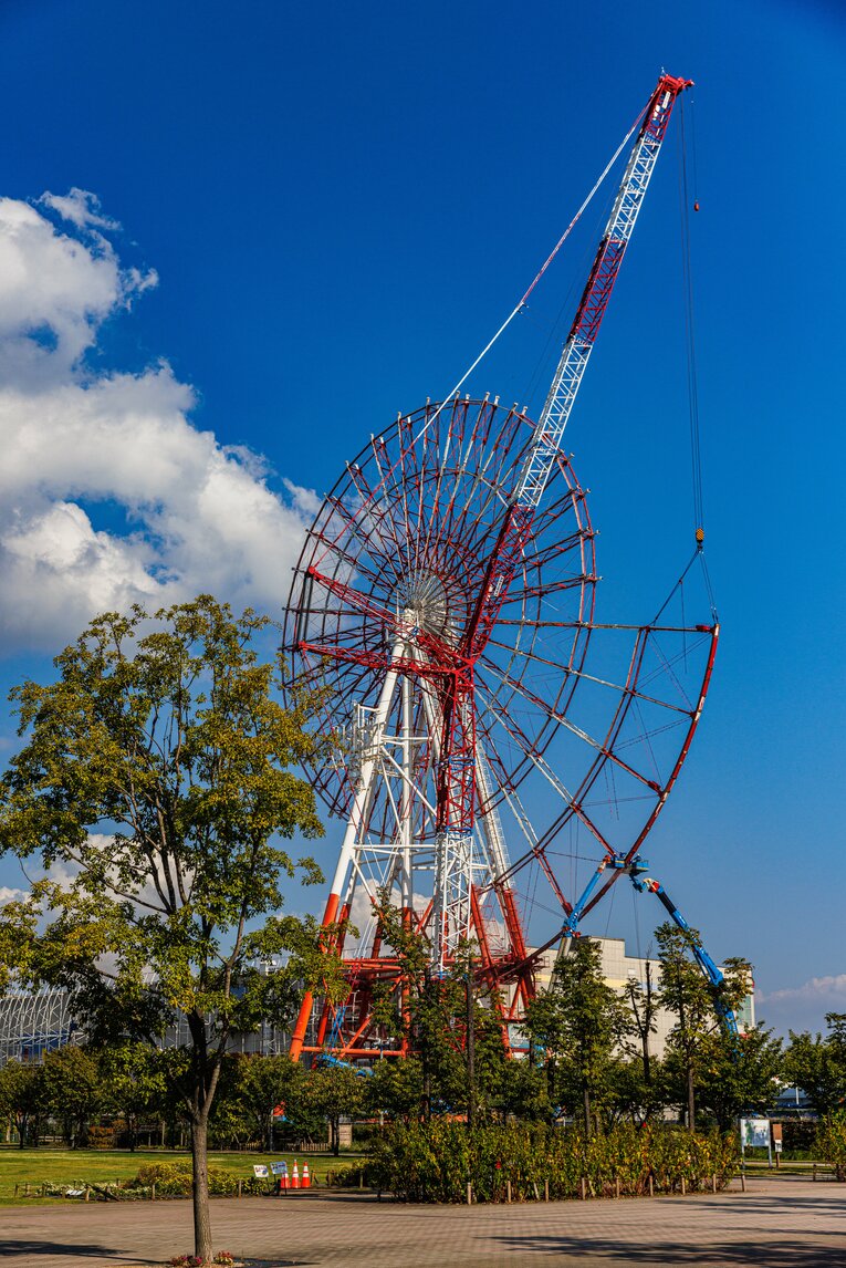 お台場の大観覧車、解体作業の様子（10月上旬）　©Masashi Soiri