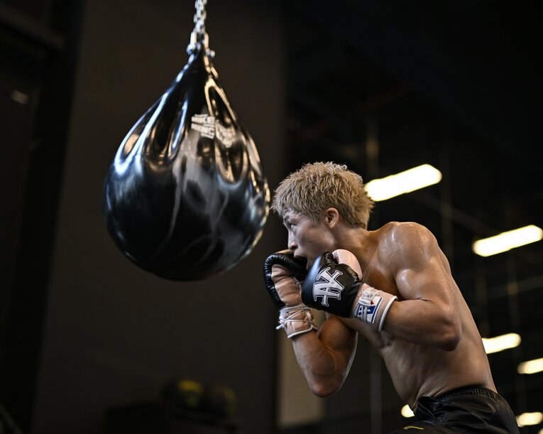 ピカソ戦直前、現地リヤドでの井上尚弥のジムワーク　©Hiroaki Finito Yamaguchi