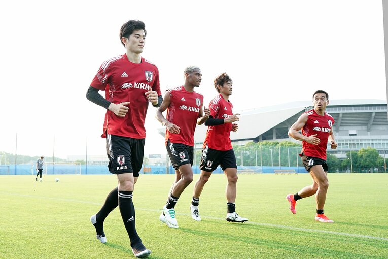 2021年6月、日本代表の一員としてトレーニングする様子　©Koji Watanabe/Getty Images