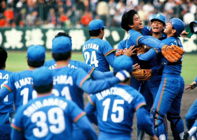 1986年日本シリーズを制した西武。工藤がMVPを獲得した　©Makoto Kenmizaki