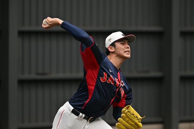 侍ジャパン強化合宿中の佐々木　©︎Hideki Sugiyama