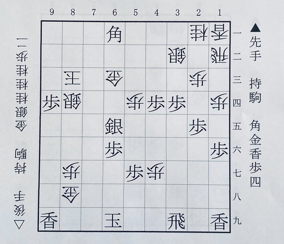 第2図は▲6一角まで（下側の先手は柵木、上側の後手は西山）