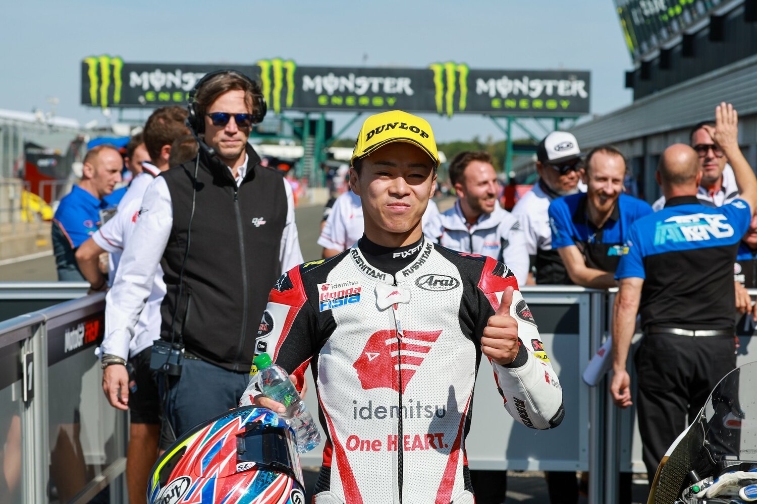 イギリスGP予選直後の小椋。3位とあって、その表情は明るかったが…