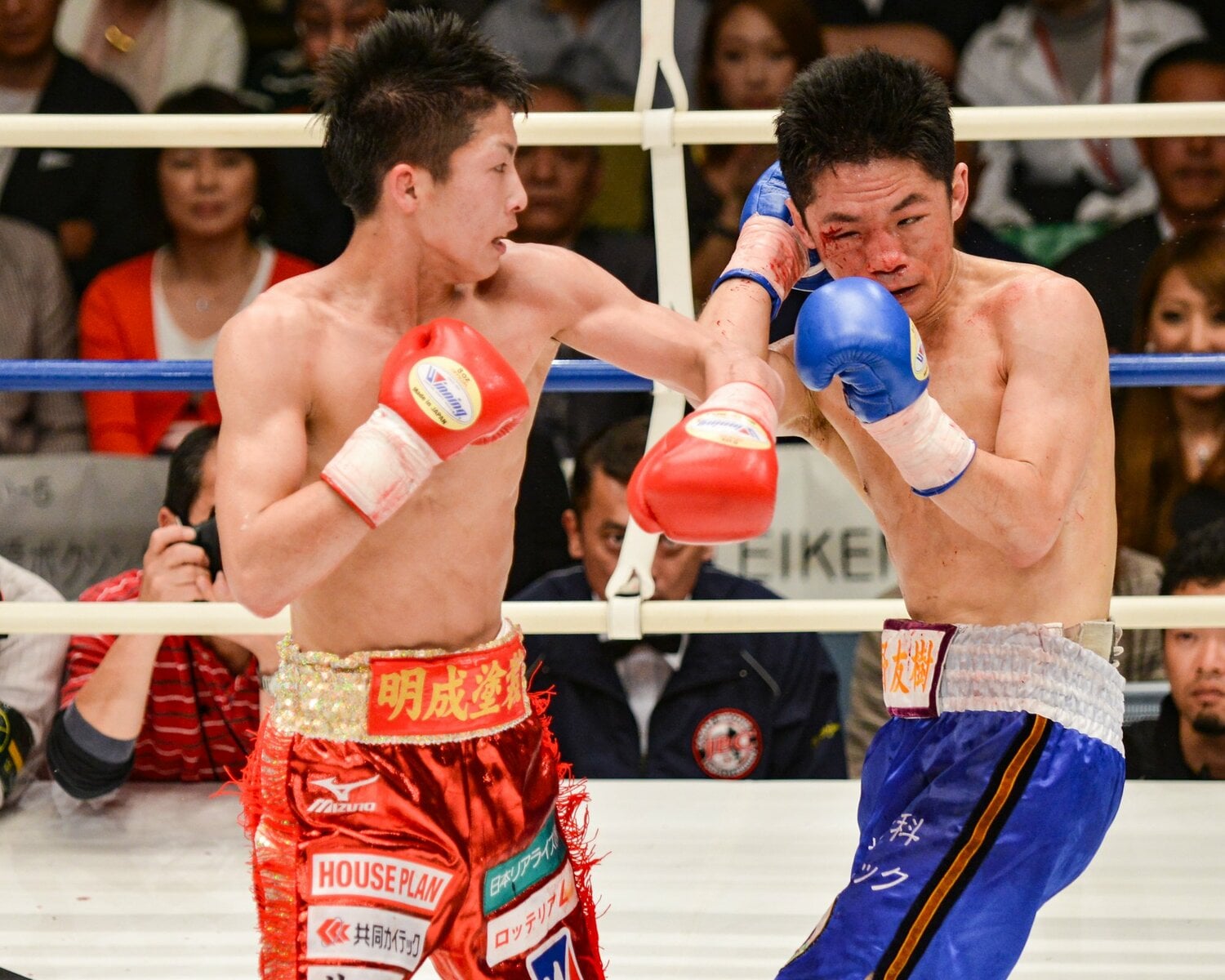 序盤に右目をカットした佐野友樹だが、井上尚弥を相手に驚異的な粘りを見せた　©Hiroaki Yamaguchi