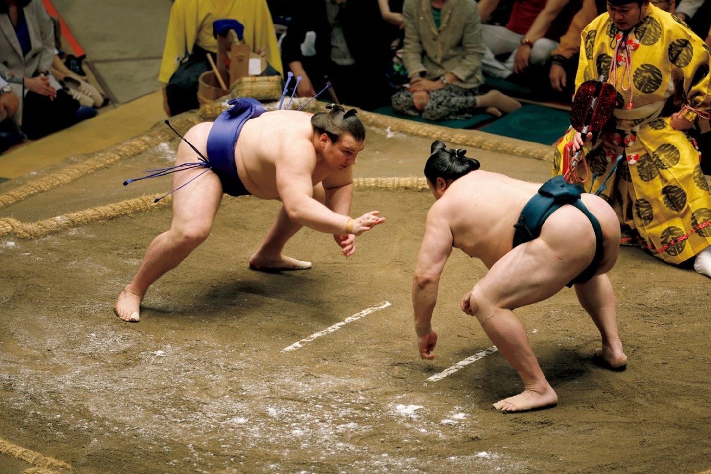 安青錦新大（あおにしき・あらた）／2004年3月23日生、ウクライナ出身。本名はダニーロ・ヤブグシシン。安治川部屋。'23年九月場所で初土俵を踏み、'25年三月場所で新入幕。同年五月場所は東前頭9枚目。今年の三月場所、五月場所と2場所連続で敢闘賞に輝いた。得意技は右四つ・寄り。182cm、138kg　©Kiichi Matsumoto / JMPA