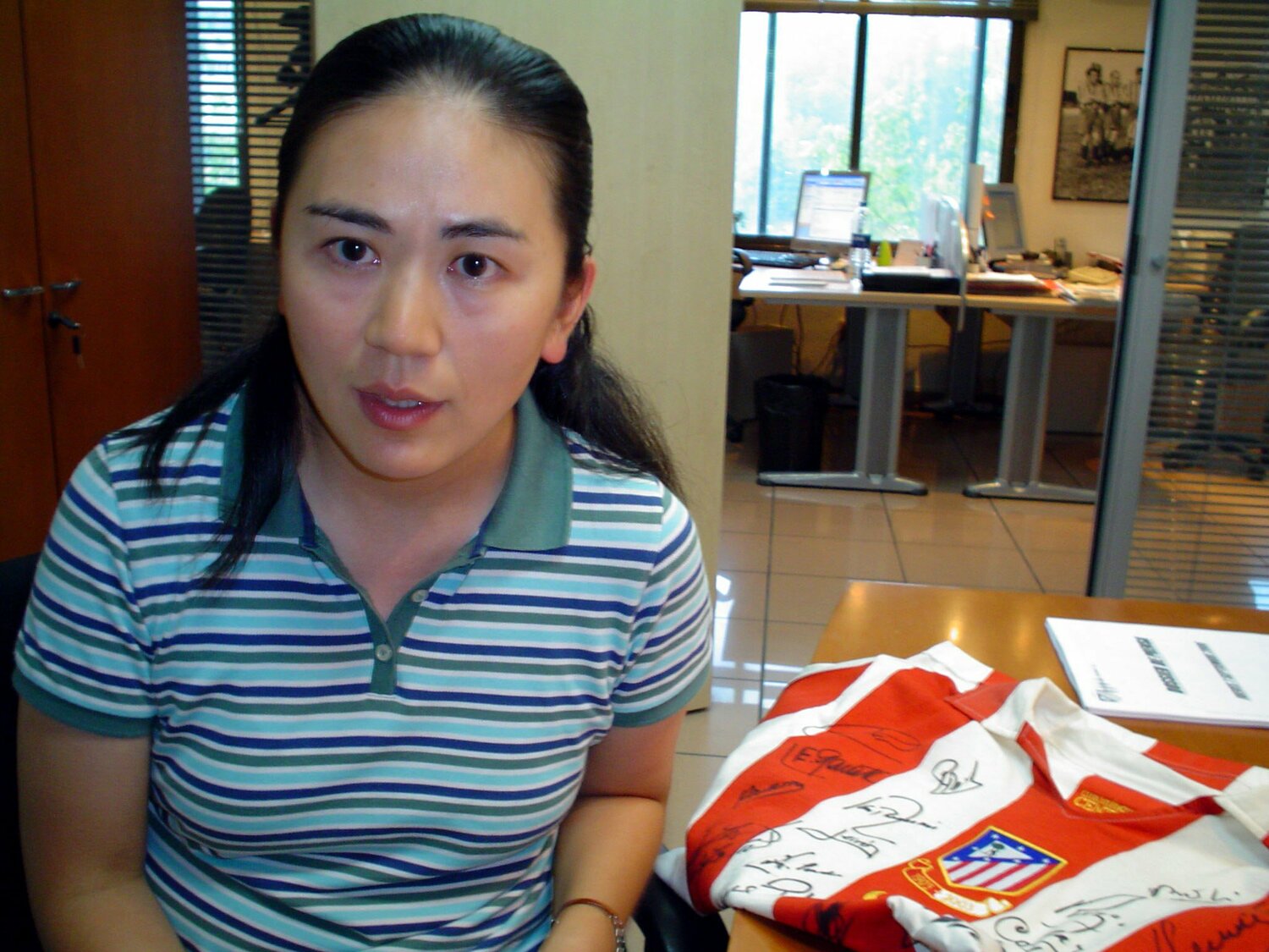 2006年、アトレティコ・マドリー時代の佐伯夕利子理事　©MarcaMedia/AFLO