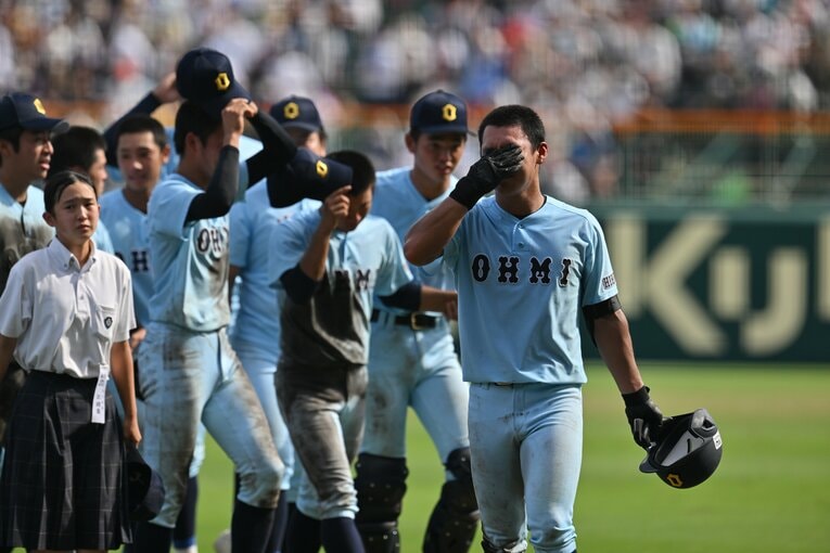 近江高校は準決勝で下関国際に2－8で敗れた。“甲子園に愛されたピッチャー”山田陽翔　©Hideki Sugiyama