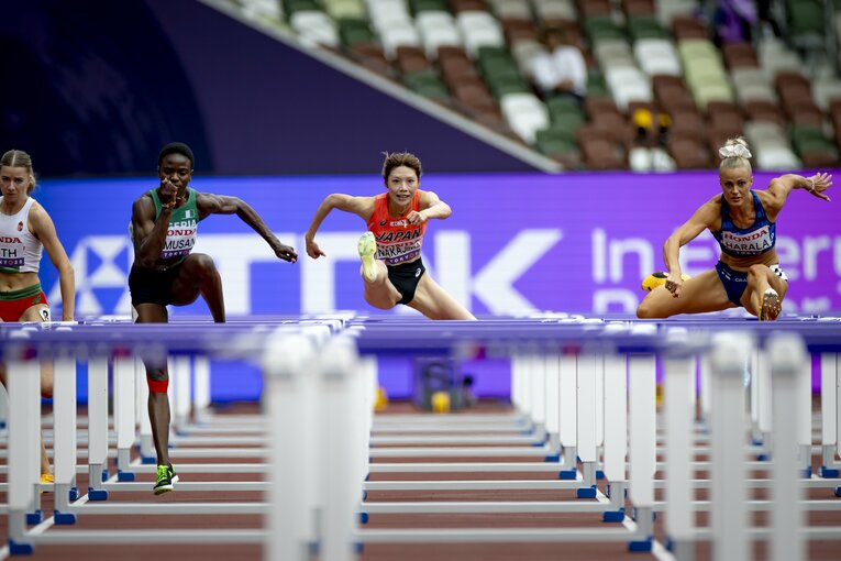 【東京世界陸上】100mハードル予選を走る中島ひとみ（長谷川体育施設）　©Kiichi Matsumoto