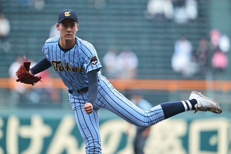【激闘甲子園の記憶】“1つ頭が抜けた”東海大相模198cmエース藤田琉生とスケールの大きすぎる投球フォーム　©Hideki Sugiyama