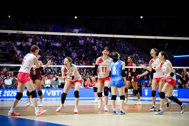 バレーボール女子日本代表（VNLタイ戦）　©︎Volleyball World
