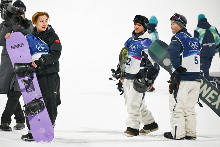 木村葵来が金メダル、木俣椋真が銀メダルを獲得した男子ビッグエア　©Nanae Suzuki／JMPA