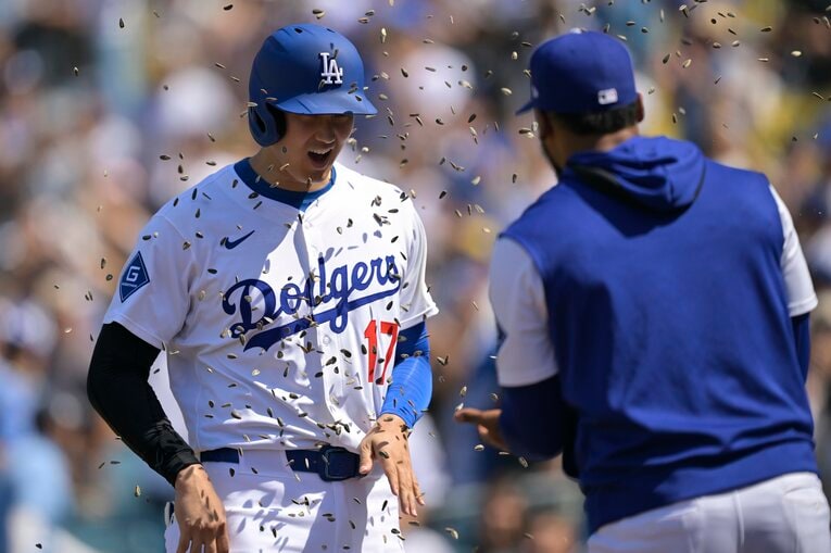 「登板日にホームラン」という大谷らしい活躍をナショナルズ戦で見せた　©Getty Images