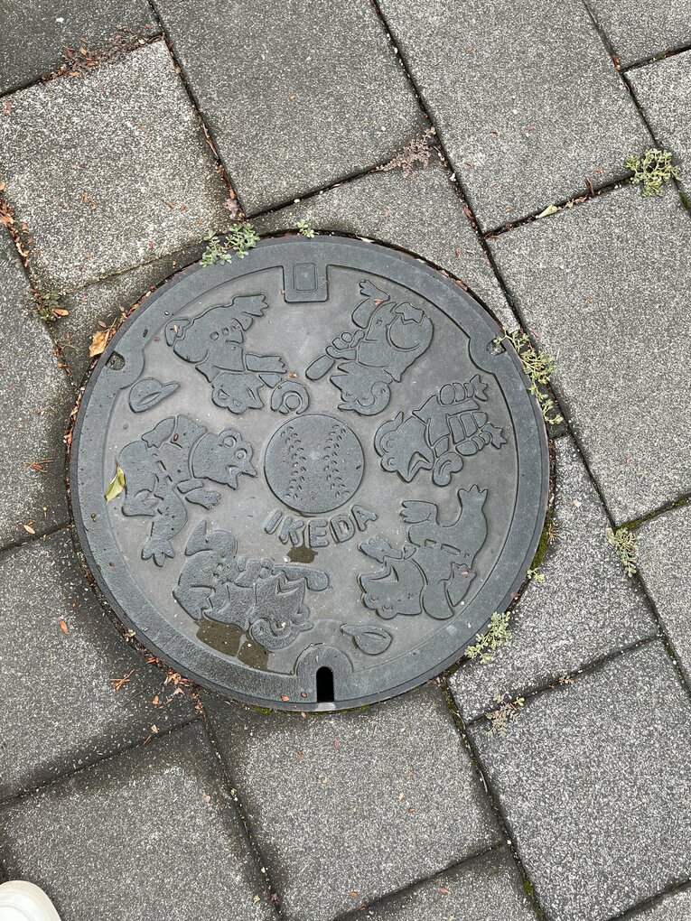 【7月現地取材】阿波池田駅近くのマンホールに野球のあしらい　©NumberWeb