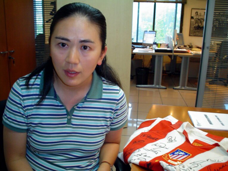 2006年、アトレティコ・マドリー時代の佐伯夕利子理事　©MarcaMedia/AFLO