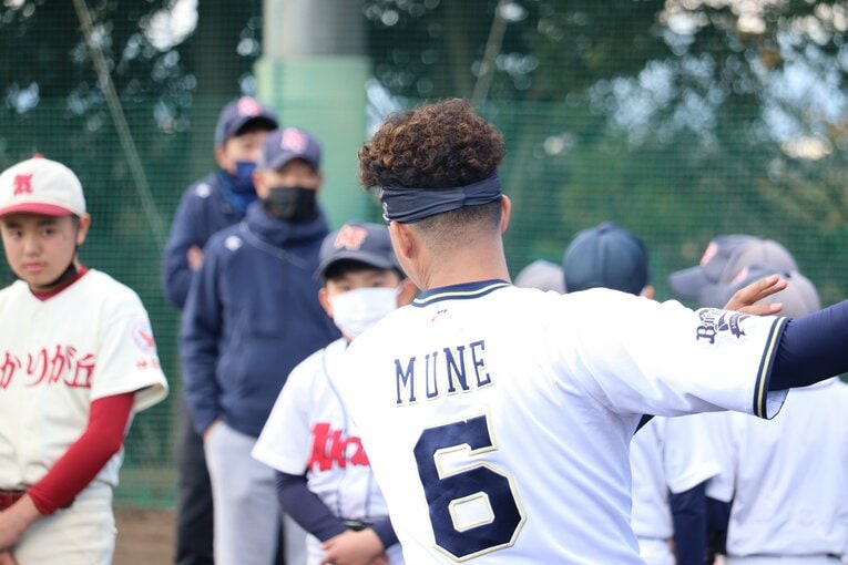 野球教室の一コマ