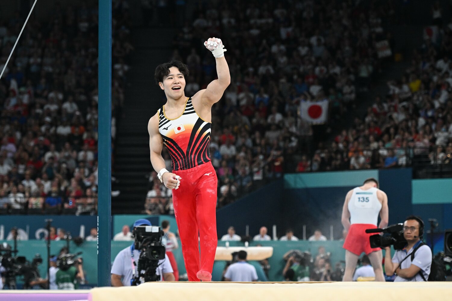 初出場とは思えない躍動を見せた岡選手　©Naoya Sanuki/JMPA
