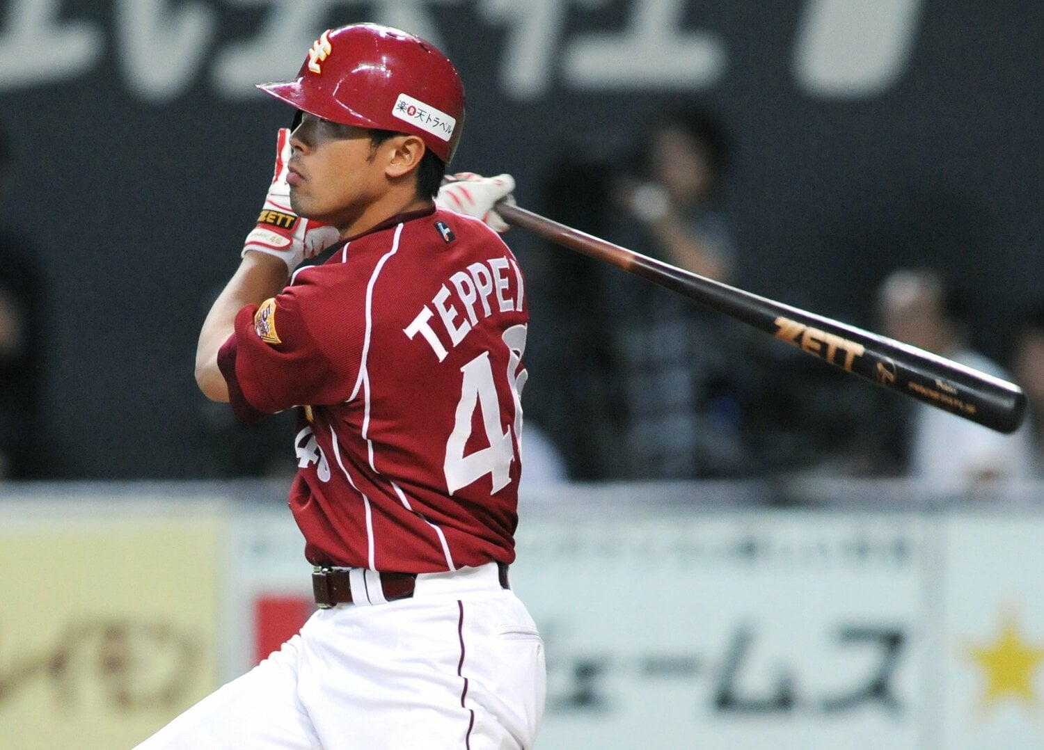 09年の鉄平。首位打者を獲得した　©JIJI PRESS