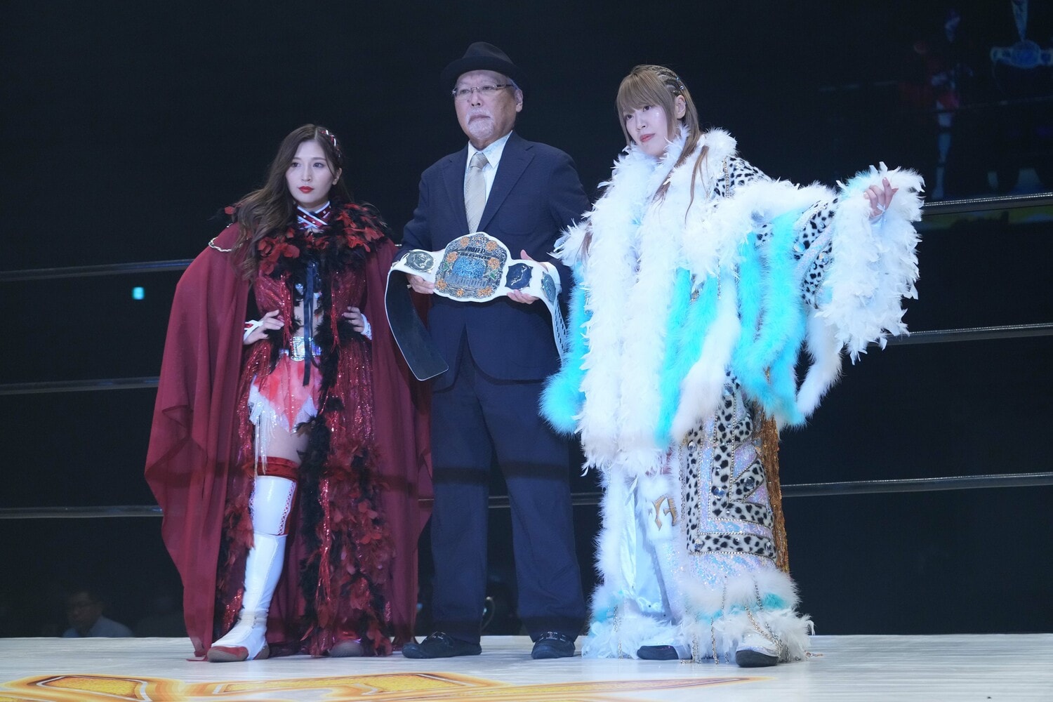 青野未来の持つUN王座に挑戦した桜井麻衣。1月3日、大田区総合体育館 ©Essei Hara