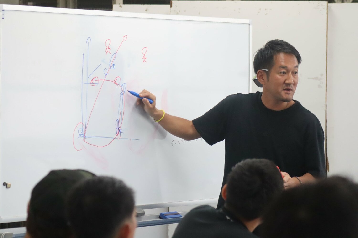ホワイトボードを使って熱心な指導　©Kou Hiroo