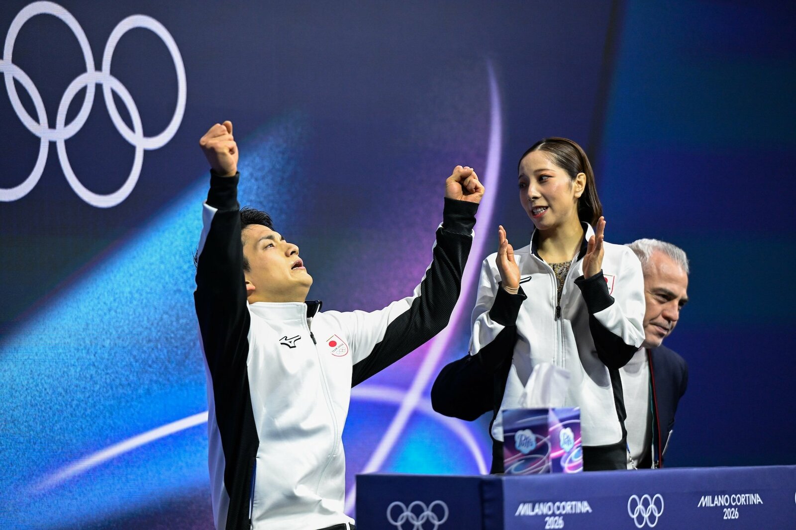 点数が出た瞬間の2人。三浦が木原を見守る形に　©️Asami Enomoto/JMPA