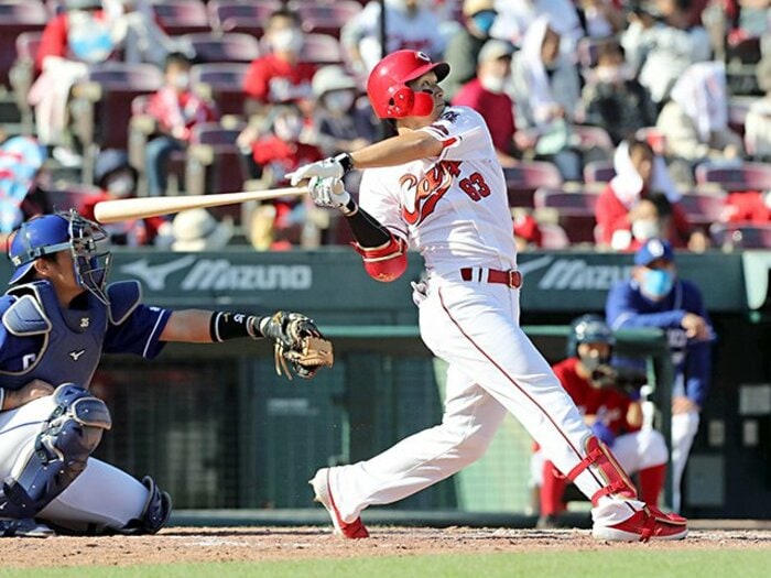 《契約更改ウラ話》「彼がいれば誠也らも生きる」と言われても…広島・西川龍馬「すべての数字が物足りない」＜Number Web＞ photograph by Sankei Shimbun