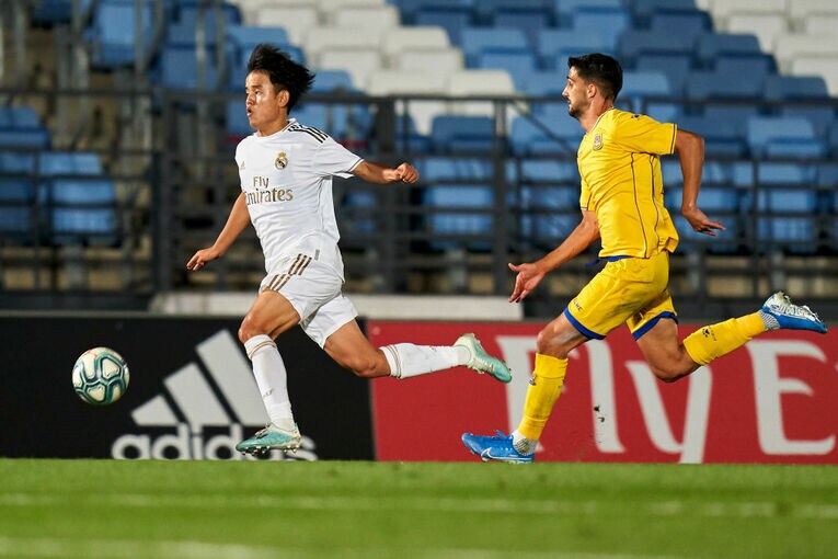 2019年の久保建英。彼がプレーしたレアル・マドリーのサブ競技場は「ディ・ステファノ・スタジアム」と名付けられている　©Getty Images